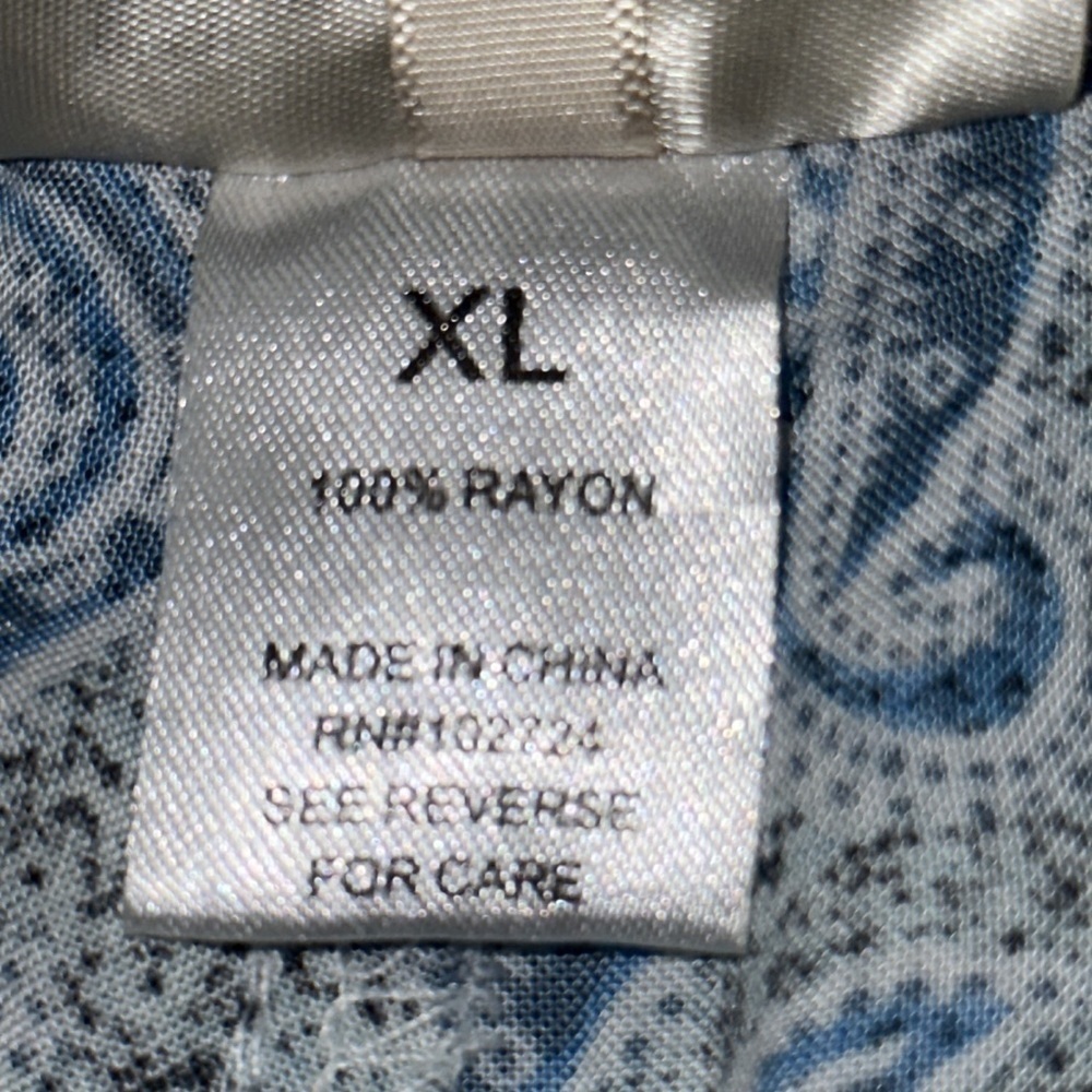 Hester & Orchard Blue Paisley Print Rayon Pull-on Boho Wide Leg Lounge Pants XL - Picture 5 of 10